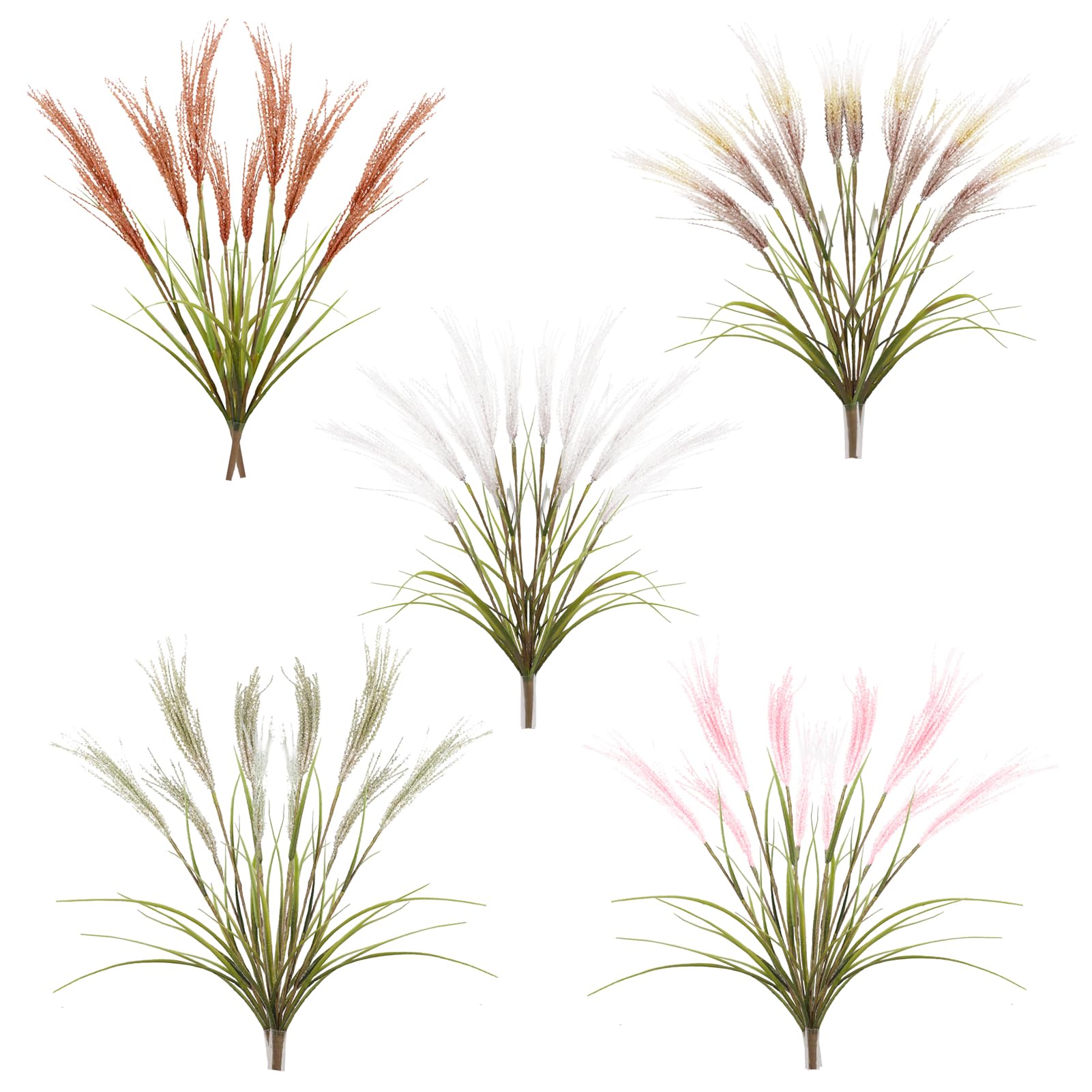 2 PCS Artificial Reed Grass Bouquet,27.6 Inch Tall Faux Reed Pampas,Artificial Onion Grass Tall for Home Decor and Wedding Arrangements,Party Table Centerpieces Decoration(Coffee) - Image 9