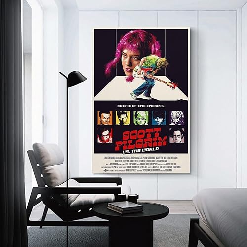 Miniatura 3 de Póster de película Scott Pilgrim Vs. The World, pinturas artísticas en lienzo, decoración de pared, decoración del hogar, sala de estar, impresiones