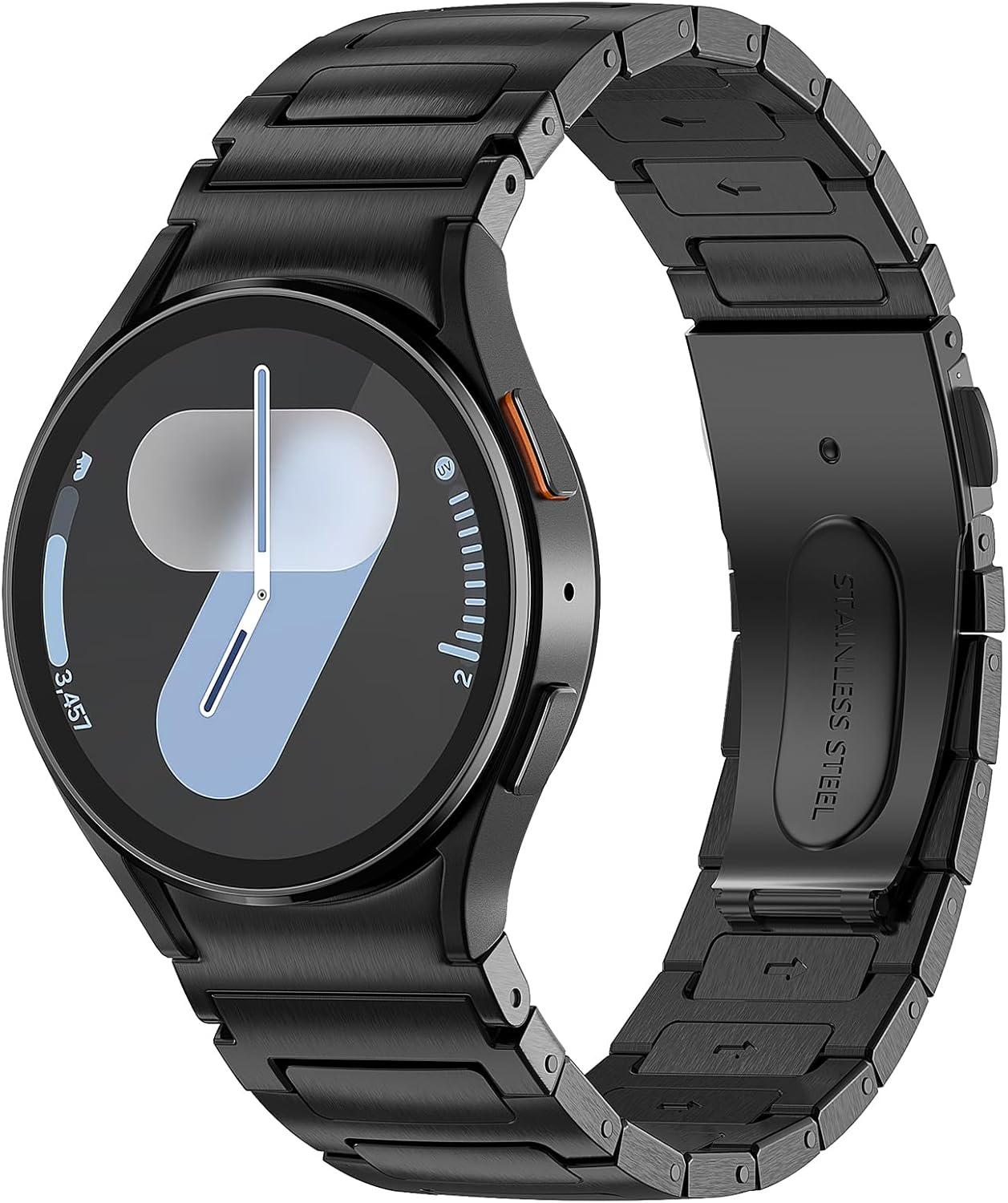 No Gap Metal Bands for Samsung Galaxy Watch Bands 7/6/5/4/FE 44mm 40mm,Galaxy Watch 6 Classic Band 47mm 43mm,Watch 5 Pro 45mm,Watch 4 Classic 46mm 42mm,20mm Stainless Steel Strap for Men Women