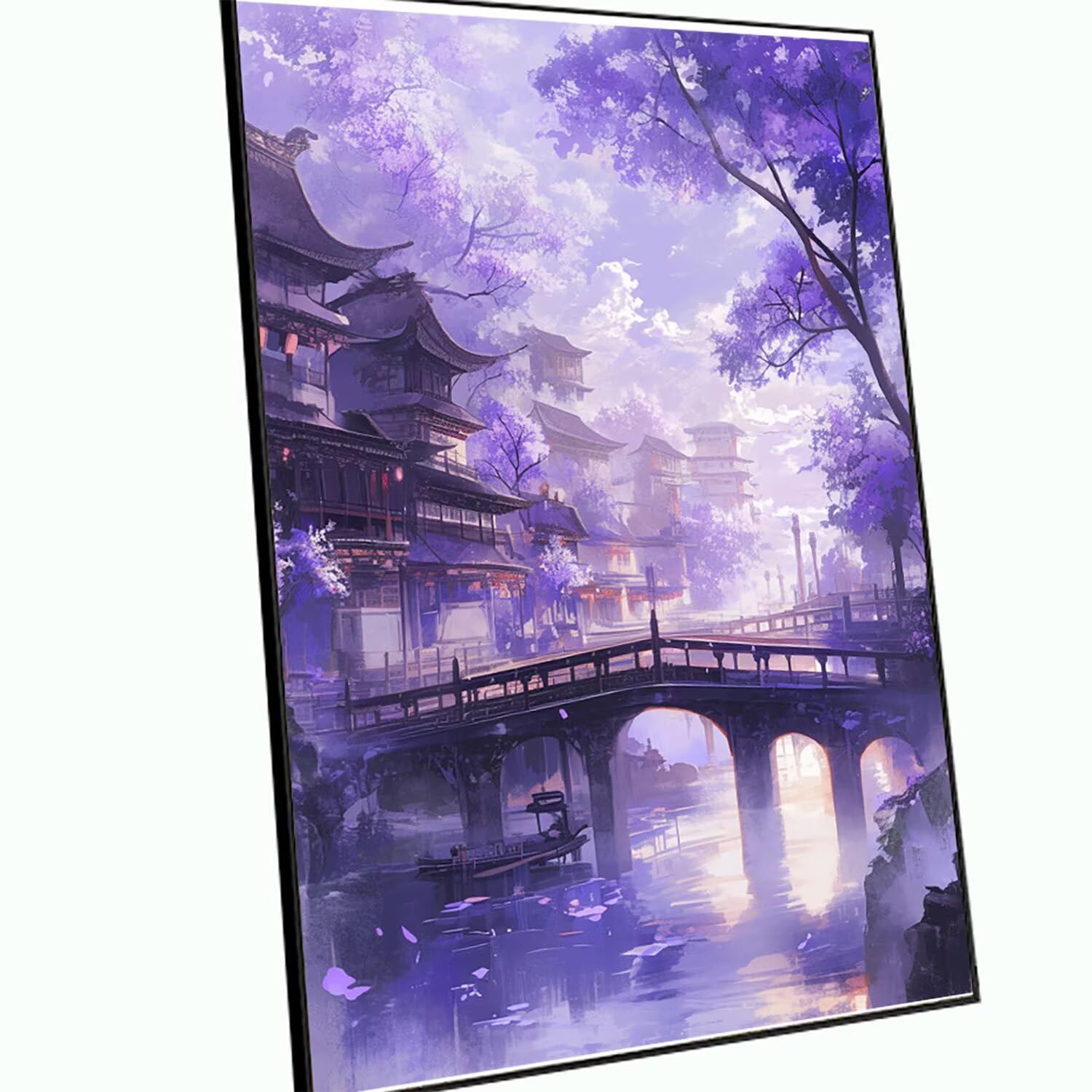 Diament Malarstwo Japonia Diament Malarstwo Dorosły Duży XXL 90 x 60 cm 5D Kwiat Zestaw do malowania diamentami Zestaw do tworzenia kryształów z akcesoriami do dekoracji ścian, kreatywny wypoczynek