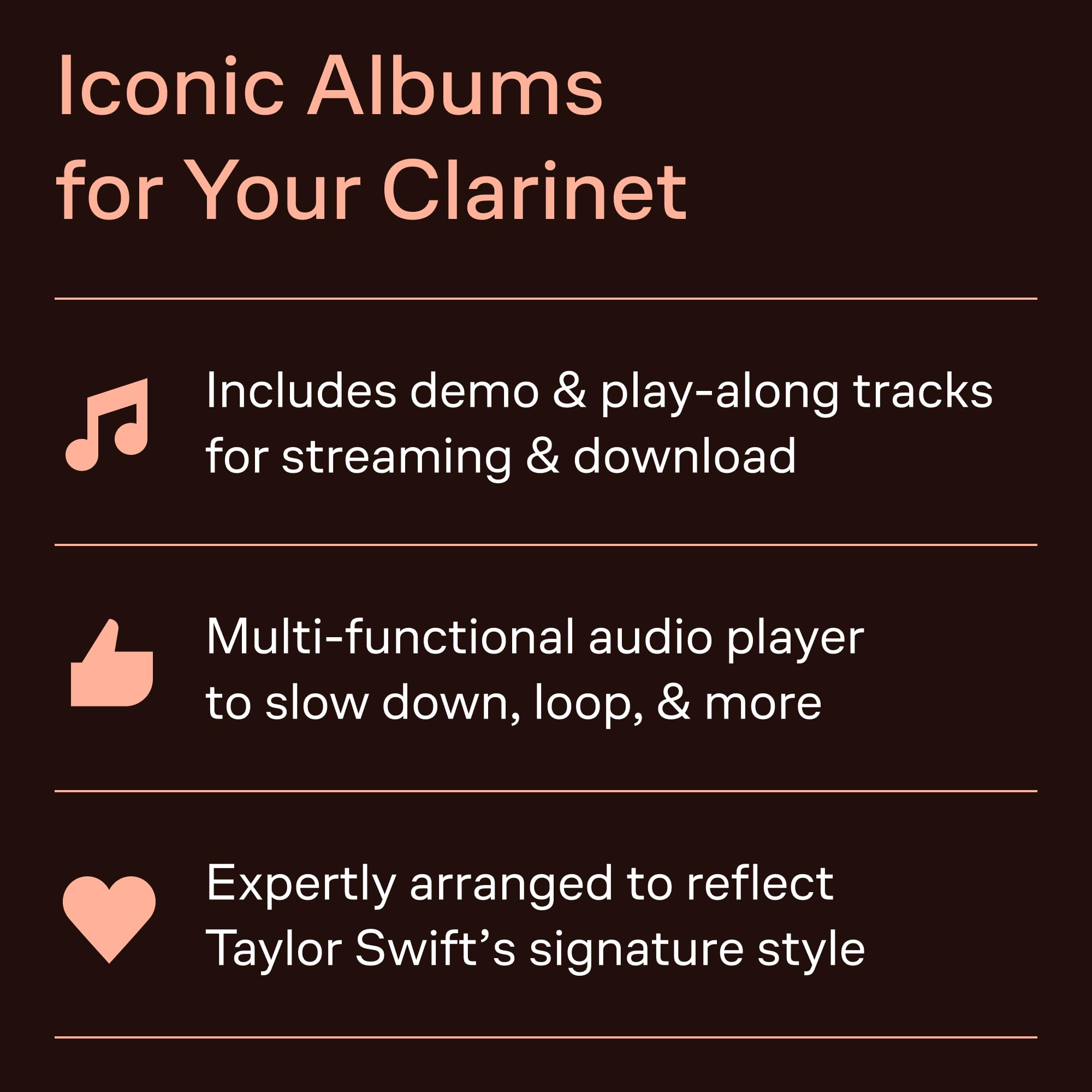 Taylor Swift - Selections from Folklore & Evermore: Clarinet Play-Along Book with Online Audio (Hal Leonard Instrumental Play-along)