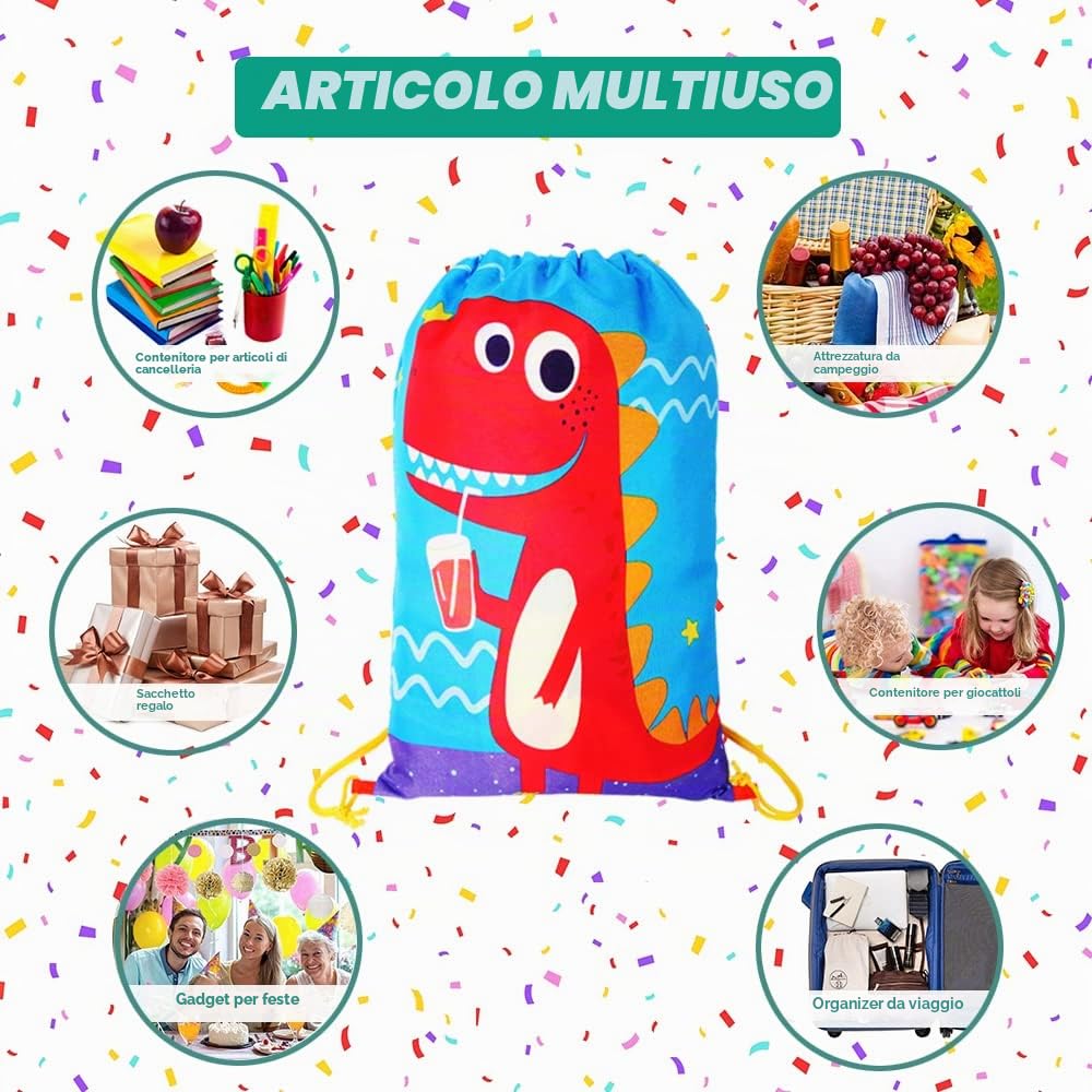 kramow Sacche Bambini Bambina, Gadget Natale Bambini, Gadget Compleanno, Sacca Sportiva, Borse Bambina, Regalino Fine Festa 6 7 8 Anni, 10-12 Pezzi