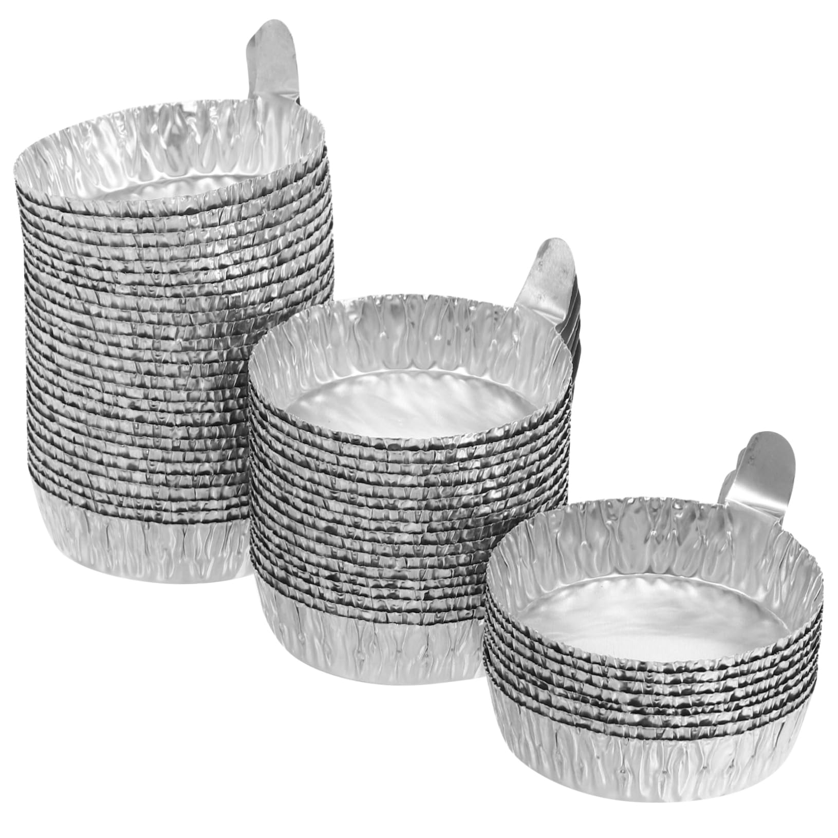 Veemoon 50pcs Aluminum Foil Weighing Trays Handle 42ml Capacity Disposable Weighing Pans for Lab Use