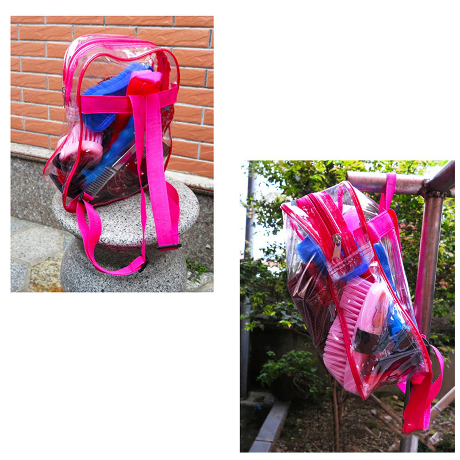 Juego de herramientas de limpieza de caballos con mango ergonómico, cepillos de durabilidad, peines para mantenimiento diario, cepillo resistente