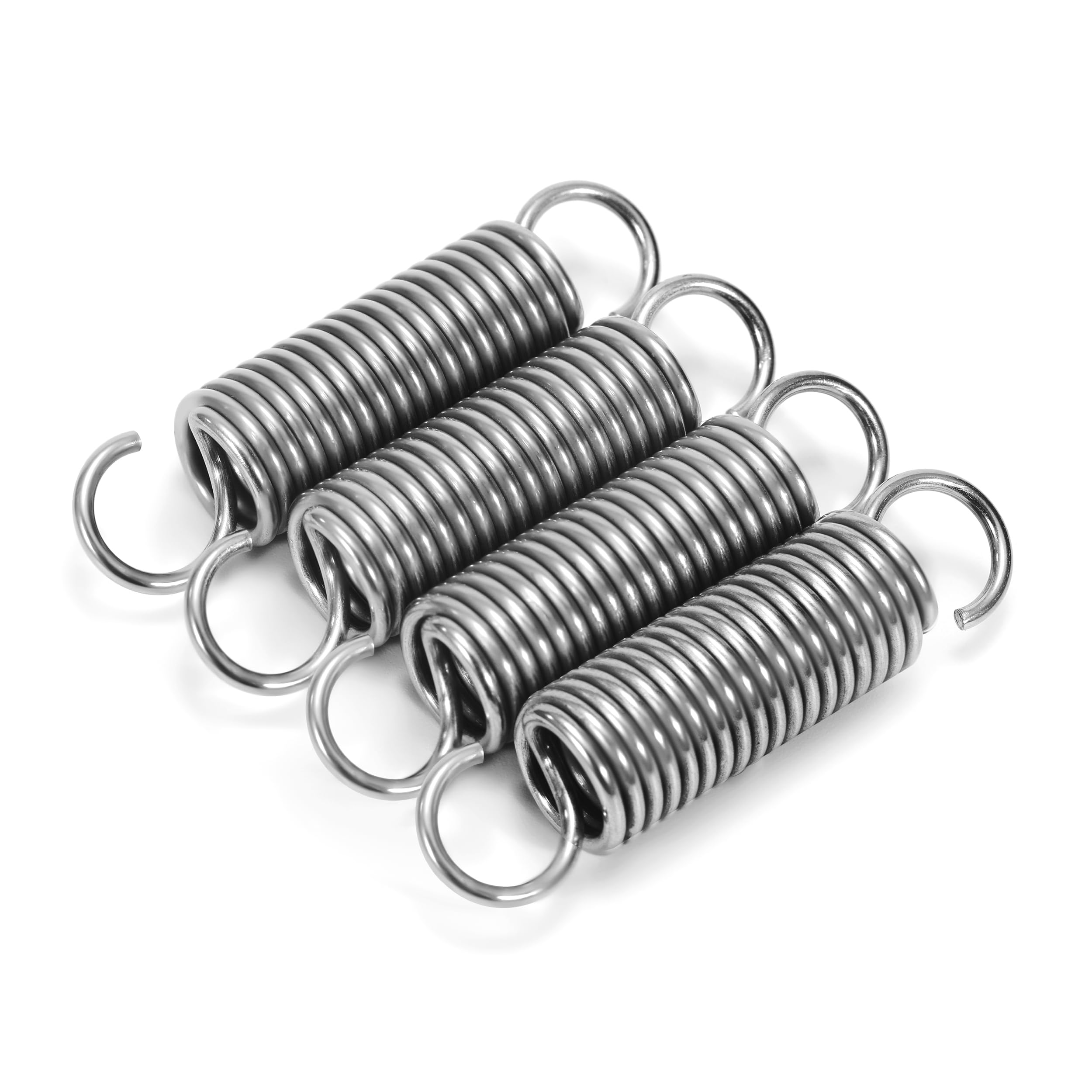 Sprężyny naciągowe z hakiem stal szlachetna sprężyna naciągowa 50 mm średnica zewnętrzna 12 mm średnica drutu 1,6 mm maksymalna siła ciągnąca 6,4 kg 1,6 x 12 x 50 mm 4 sztuki