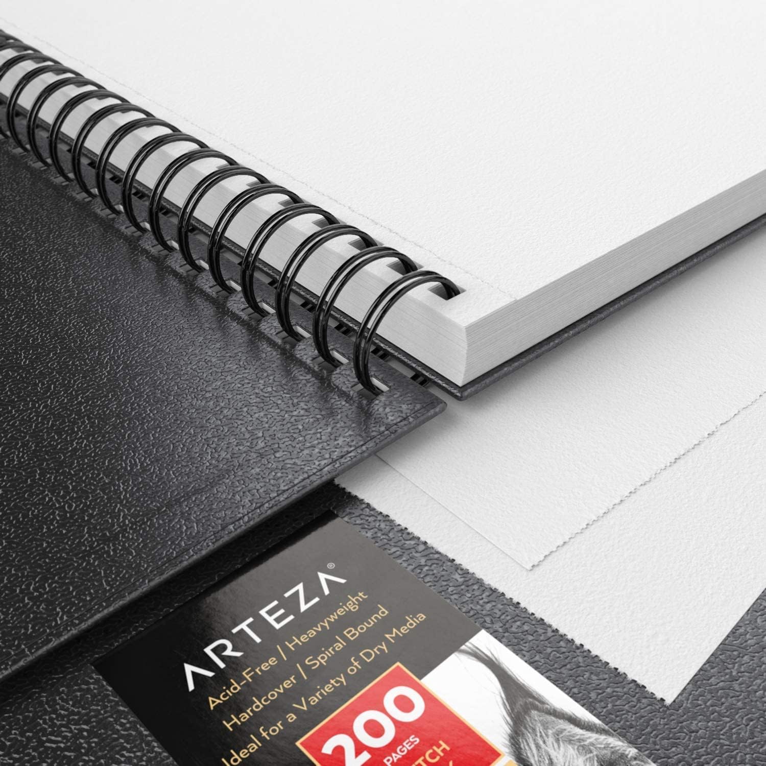 ARTEZA Spiral Sketch Book 9x12 Drawing Pad 2 Pack 200 Sheets Sketch Pads for Drawing for Adults & Teens
