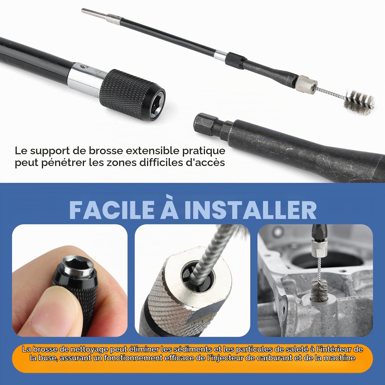 Kit de fraisage de sièges d'injecteurs (21 pièces), Jeu de Fraises