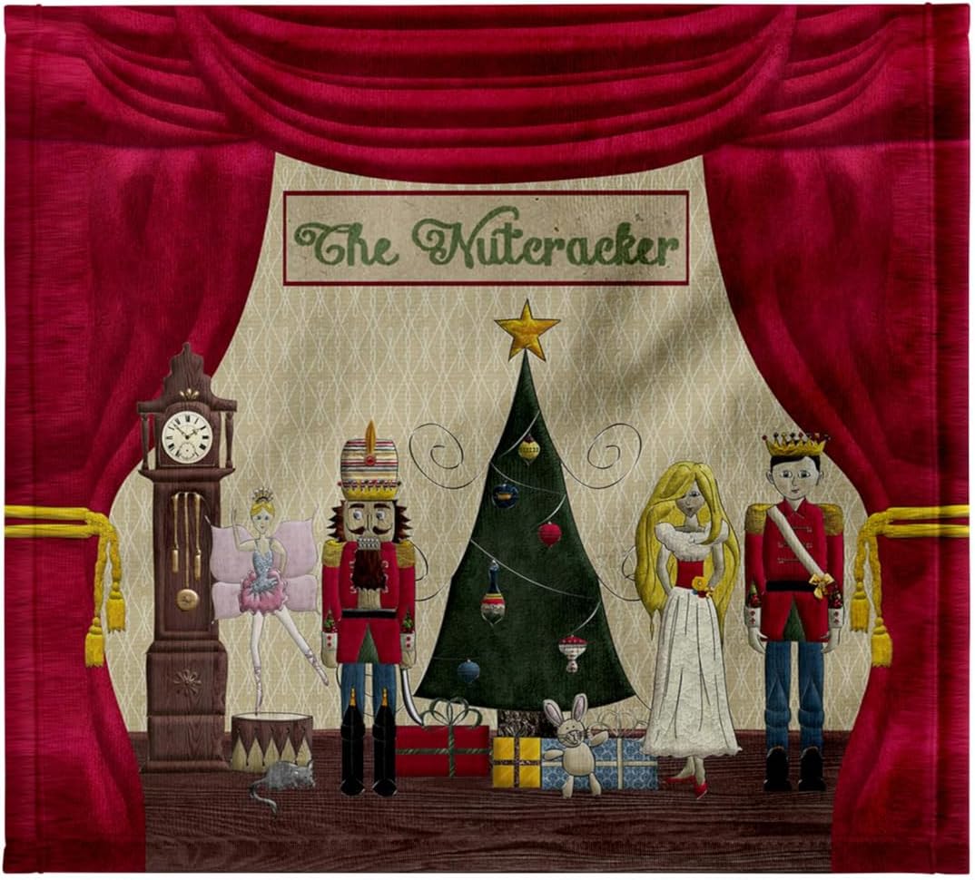 3D Rose TWL_223585_1 Nutcracker Prince - Sugar Plum Fairy - Mouse King - Snow Queen - Clock Towel, 15" x 22"