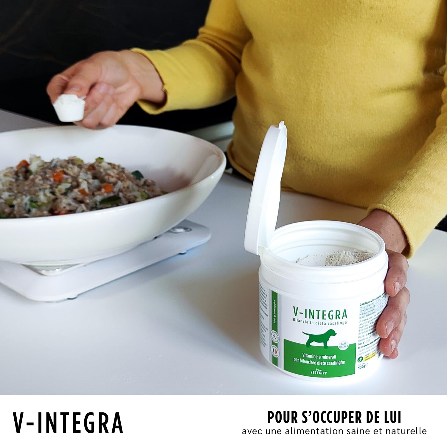 V-INTEGRA Chiot - Supplément Complet Riche en vitamines et minéraux pour la Ration ménagère et Barf des Chiots - 500 g - Produit en Italie