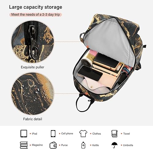 Miniatura 6 de Bolsa deportiva de tenis para mujer, grande, resistente, mármol negro y dorado, figura sin costuras, 2 raquetas, bolsa de cubierta de raqueta de