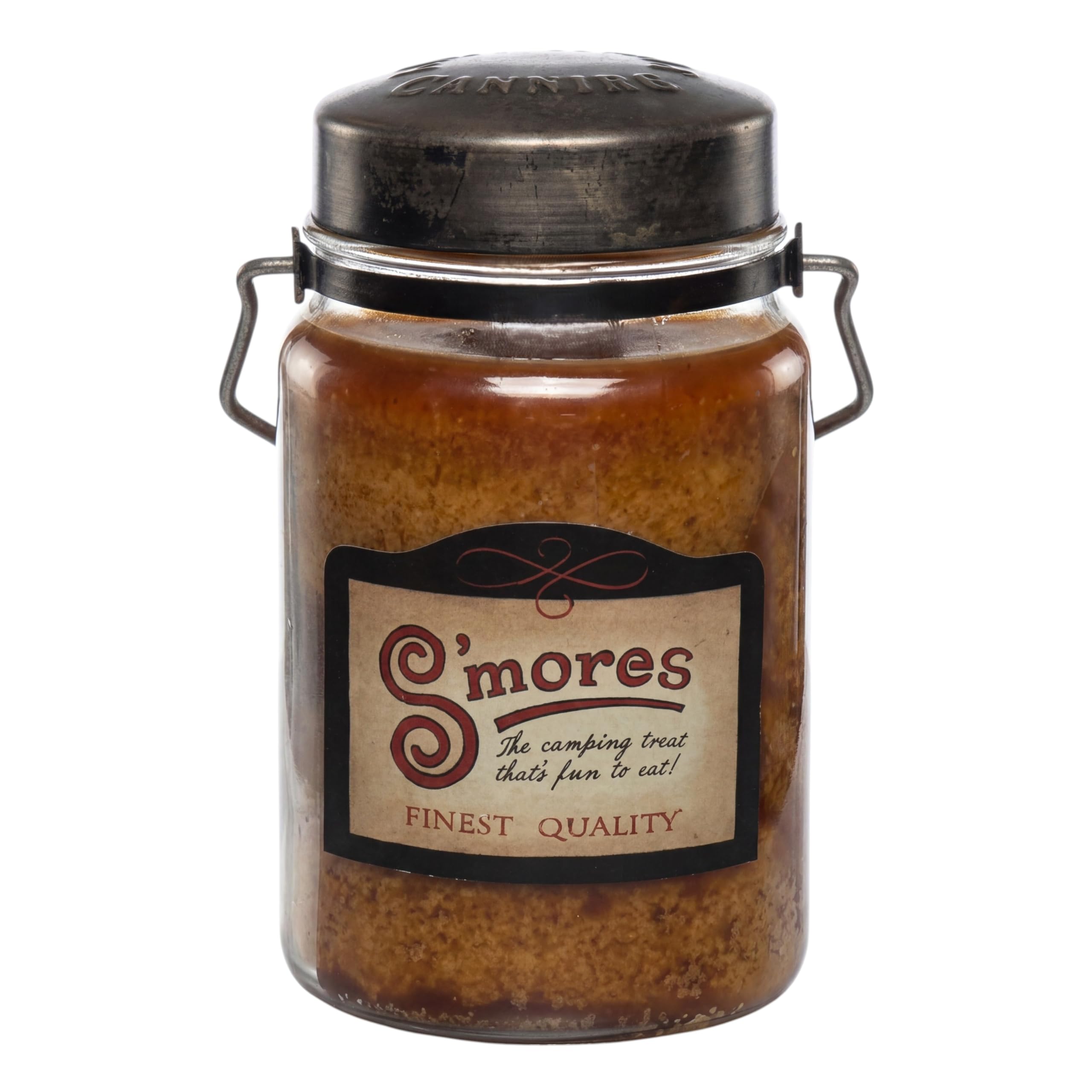 McCall’s Candles | S’Mores | 26 oz Scented Candle | USA-Poured | Vintage Rustic Jar with Carrying Handle | Toasted Marshmallow, Chocolate &amp; Graham Cracker Fragrance