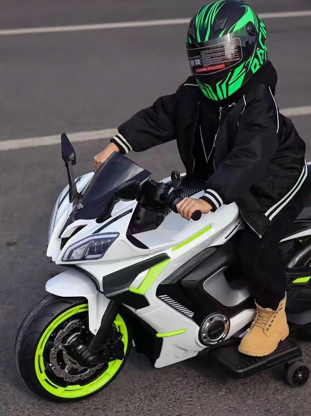 Casco De Moto para Niños, Casco Pequeño para Moto Cruiser, Scooter, Ciclomotor Y Karts, Homologado por Dot/ECE, Casco Integral De Moto con Guantes.