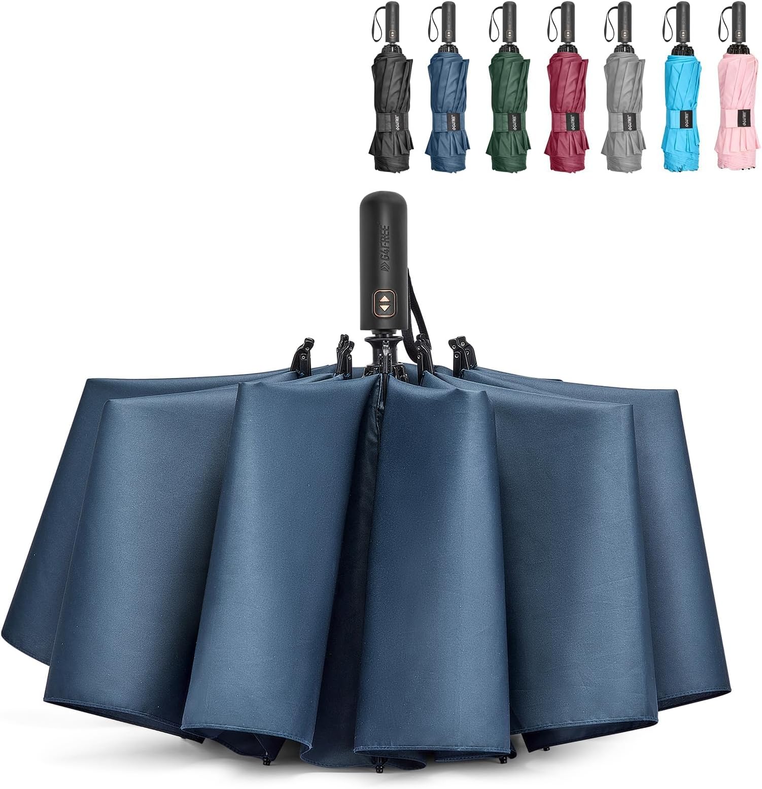 G4Free 42/54/62" Folding Umbrella 10 Ribs Large Double Vent Canopy Compact Umbrella Auto Open Close Sturdy Windproof Waterproof Rain Umbrella