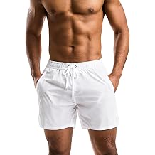 Mens Swim Trunks 5 Inch Inseam Quick Dry Bathing Suit for Men with Mesh Lining Pockets Mens Swimming Beach Shorts