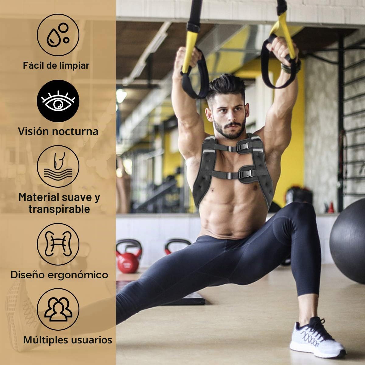 Vailge Chaleco con peso de 2 kg, 5 kg, 10 kg, 15 kg, chalecos con peso para hombres y mujeres, para correr, entrenamiento, correr, caminar, gimnasio, entrenamiento de fuerza