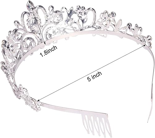 Miniatura 5 de COCIDE Tiara Crystal Crowns Princess Rhinestone Crown with Combs Bride Headbands Bridal Wedding Prom Birthday Party Hair Accessories Jewelry for