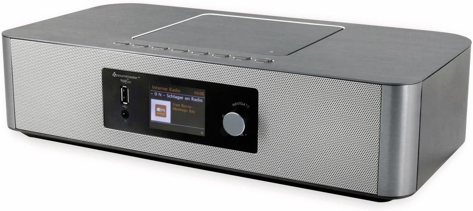 Soundmaster ICD2020 Network Music Centre with Spotify, Internet and DAB Digital Radio, CD Player, Alarm Clock, WiFi, UPnP, DNLA, App Control (Silver)