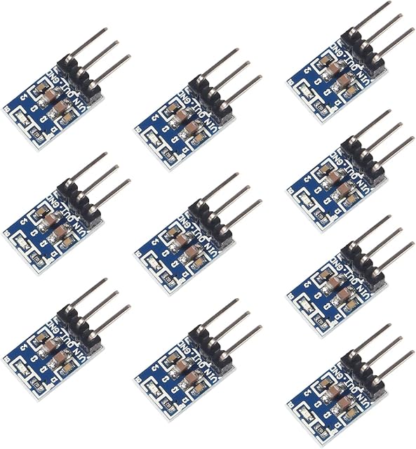 AOICRIE 10 Pack 3.3 DC Voltage Regulator Step Down Power Supply Module 4.75V-12V to 3.3V 800mA (10 PCS)