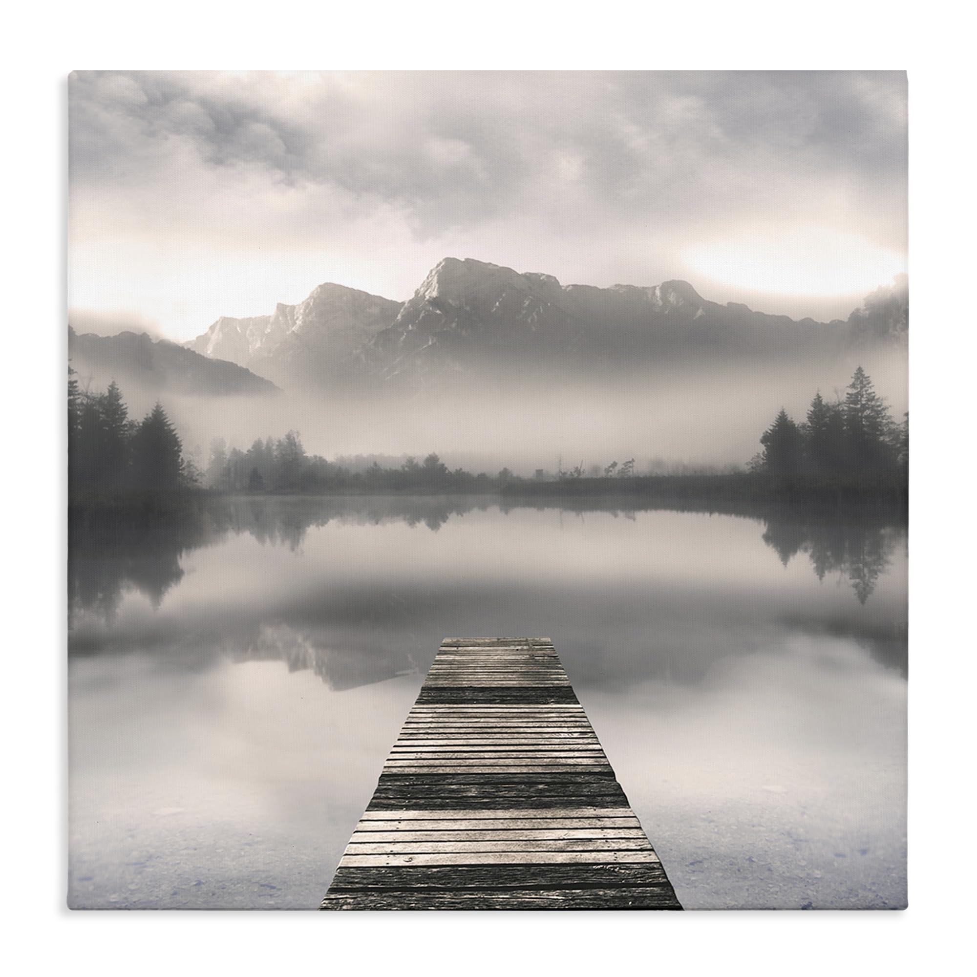 Stupell Industries Unframed 'Calm Reflective Waters & Mountains'| Canvas Art