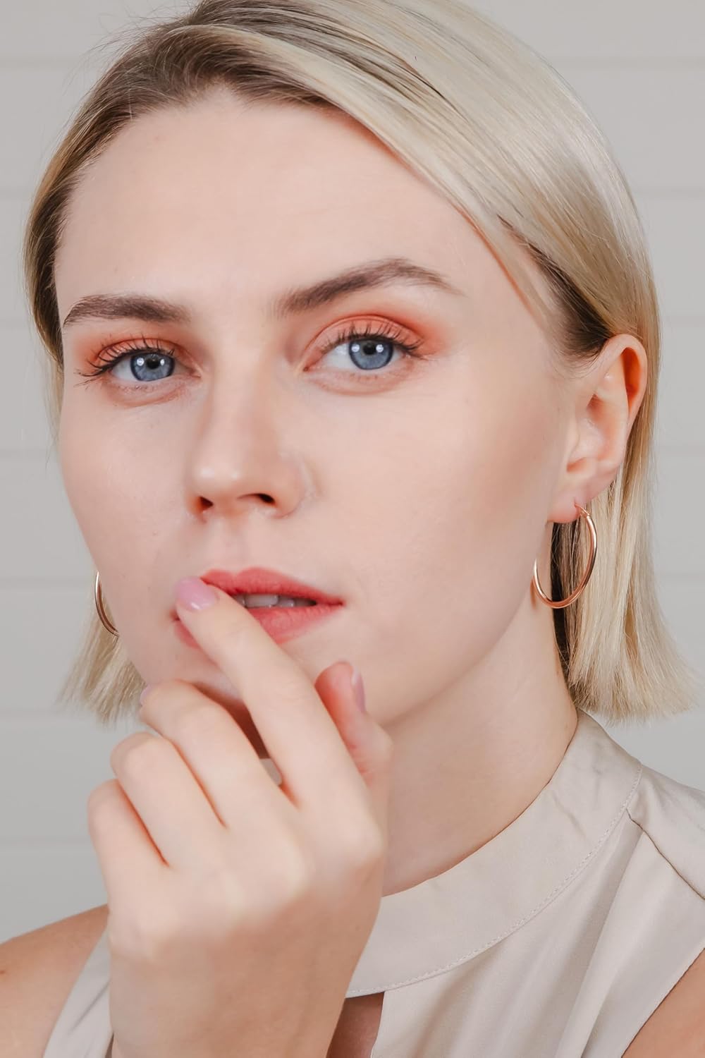 Hoops & Loops 925 Sterling Silver 2mm Oval Click-Top Hoop Earrings for Women, Men 15mm 20mm 25mm 30mm 35mm 40mm, Hypoallergenic Silver, 14k Yellow Gold, Rose Gold Flash Plate, Black - Image 5