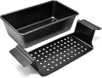 PERLLI Meatloaf Pan with Drip Tray - 2 Pc Nonstick High-Carbon Steel BPA-Free Loaf Pan 9.8x5.7in for Oven Baking Meat Bread Cakes