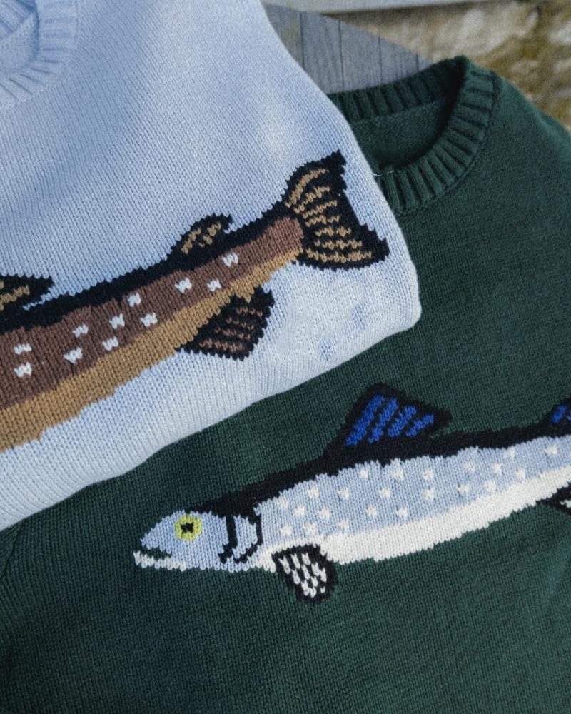 Y2k Fish Graphic Crochet Chunky Sweater Women Vintage Cottagecore Oversized Streetwear - Image 8