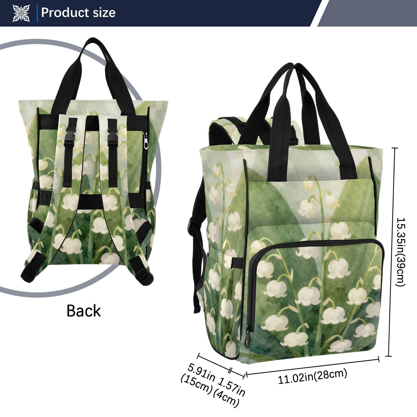 Zaino da viaggio per neonata/ragazzo Lily of the Valley Acquerello