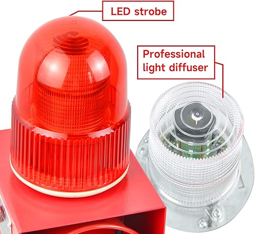 Miniatura 6 de Y DIANS Sirena de alarma temporal para exteriores o interiores, sirena de emergencia de 120 dB, 25 W, sistema de alarma de seguridad con