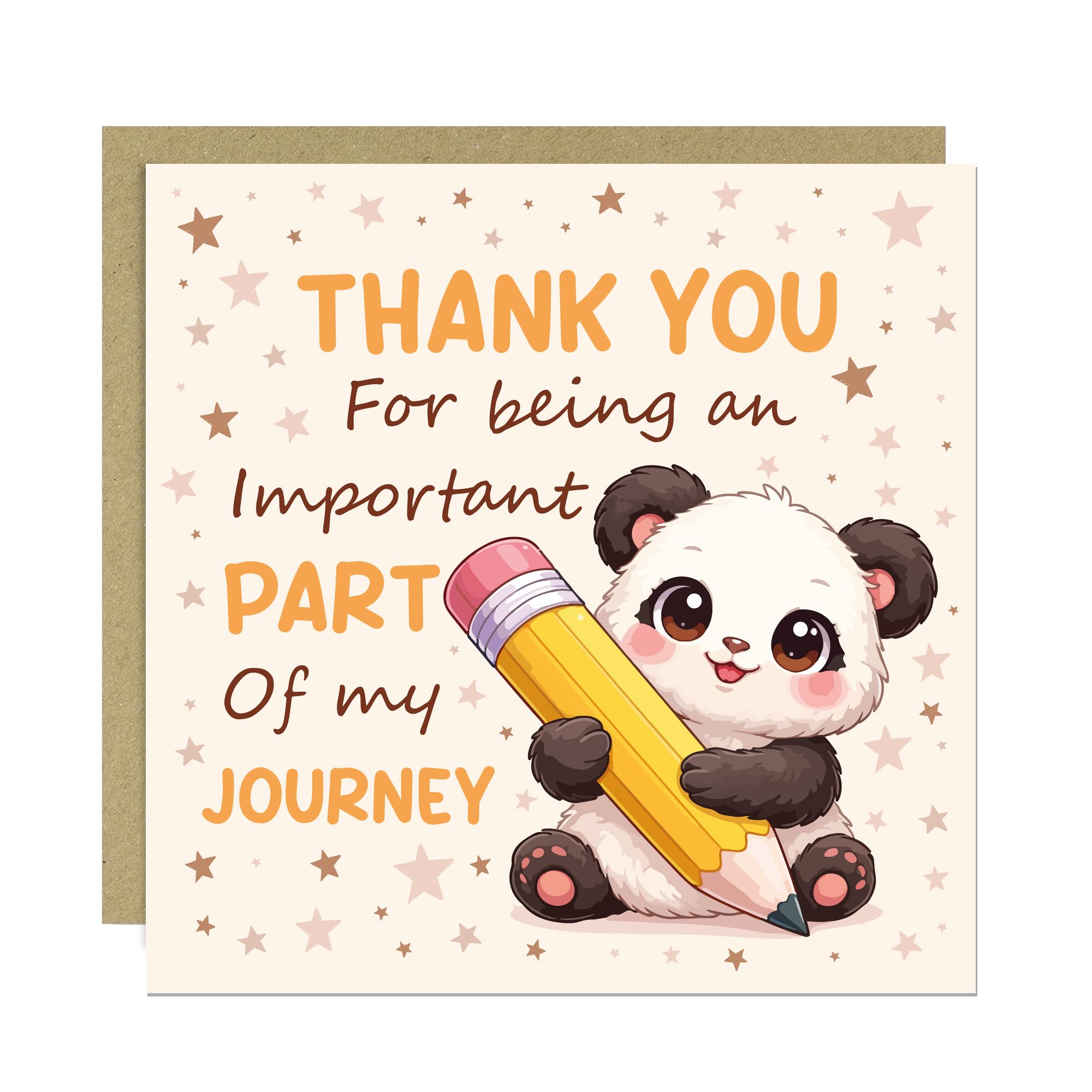 RED OCEAN Thank You Card for Teacher Assistant Important Part Of My Journey Cards for Teacher From Pupils Students Heartfelt Card For Teacher With Kraft Envelope