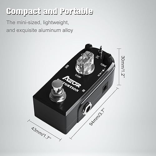 Vista 41 de AZOR Pedal ecualizador de ecualizador de 5 bandas para bajo eléctrico, aleación de aluminio True Bypass Eq bajo