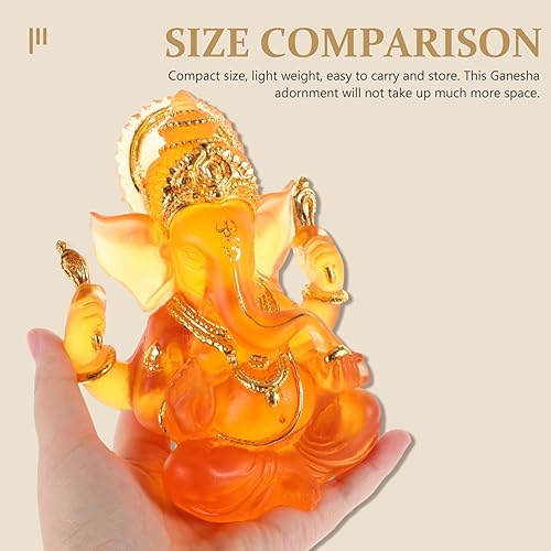 Miniatura 6 de FOMIYES Decoración para el hogar, estatua de Ganesha, estatua de bendición hindú, Dios, Señor, Ganapati, ídolo, Feng Shui, elefante, escultura de