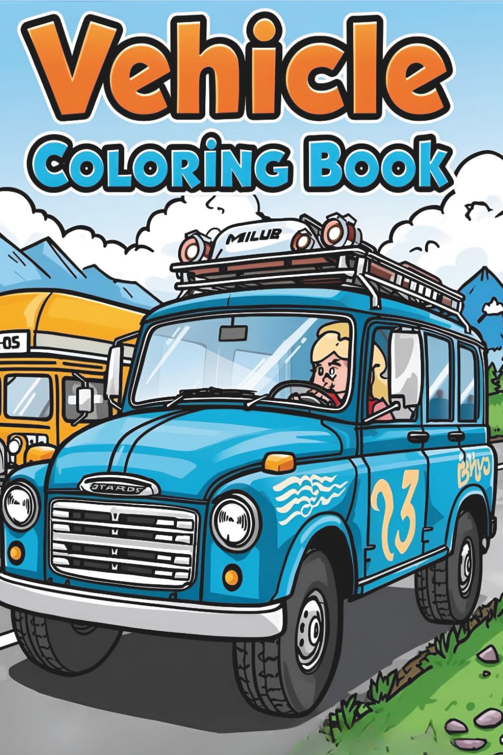 “Cute Vehicles Coloring Book for Kids Ages 3–8”: Cars, Trucks, Airplanes, Trains, Rockets, Bikes & More | Fun Kawaii Transportation Coloring Pages