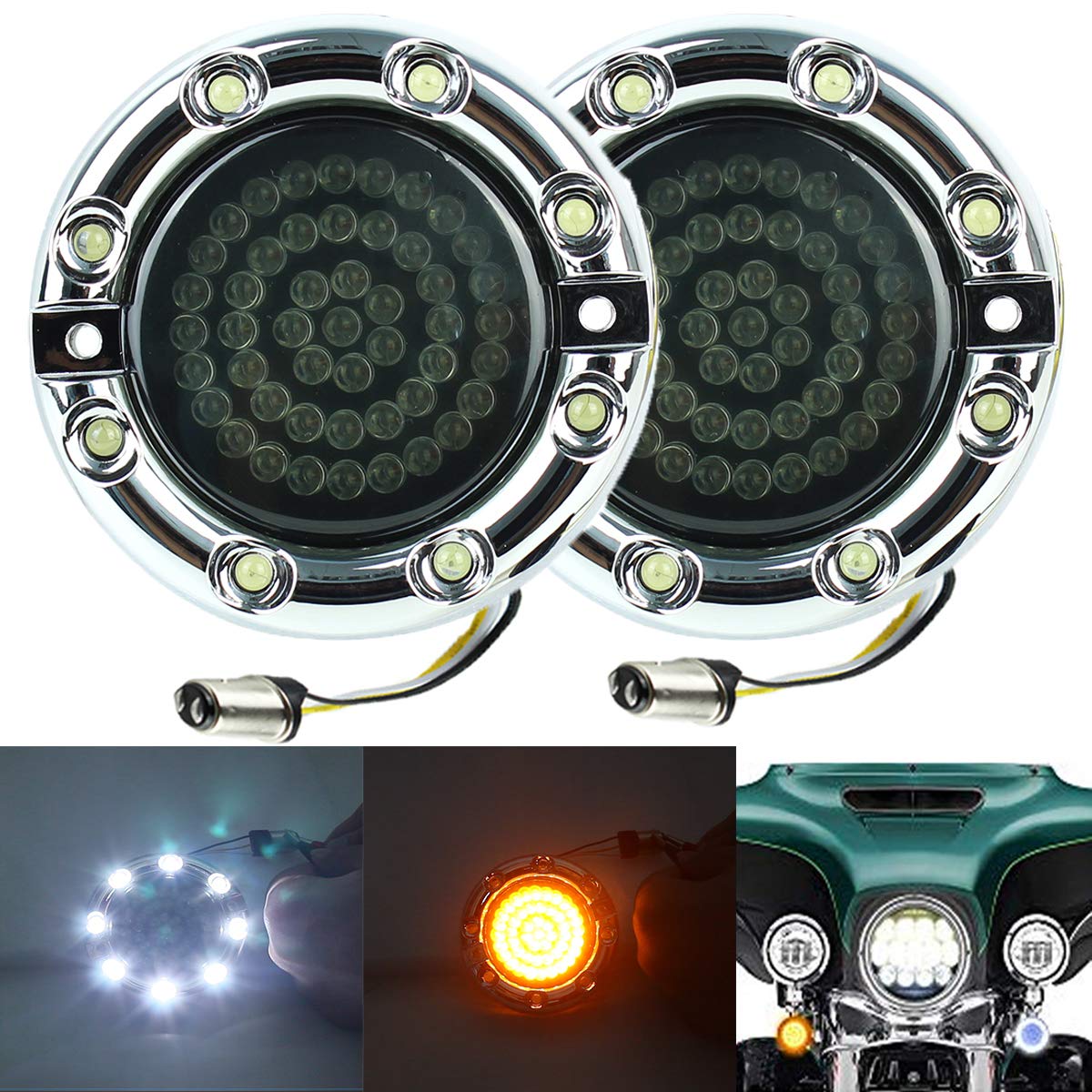 Amazon | ZYTC 3 1/4インチ LED ウインカー ランニングライト