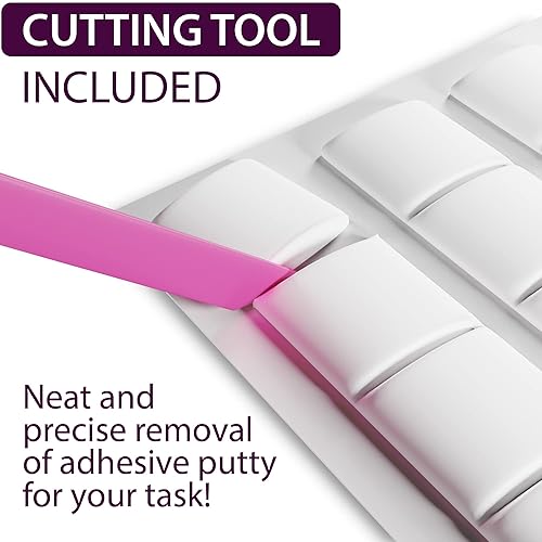 Miniatura 4 de Juego de masilla de montaje a granel de 19 onzas, 1000 unidades de tachuelas adhesivas blancas, masilla adhesiva para colgar en la pared sin marcas,