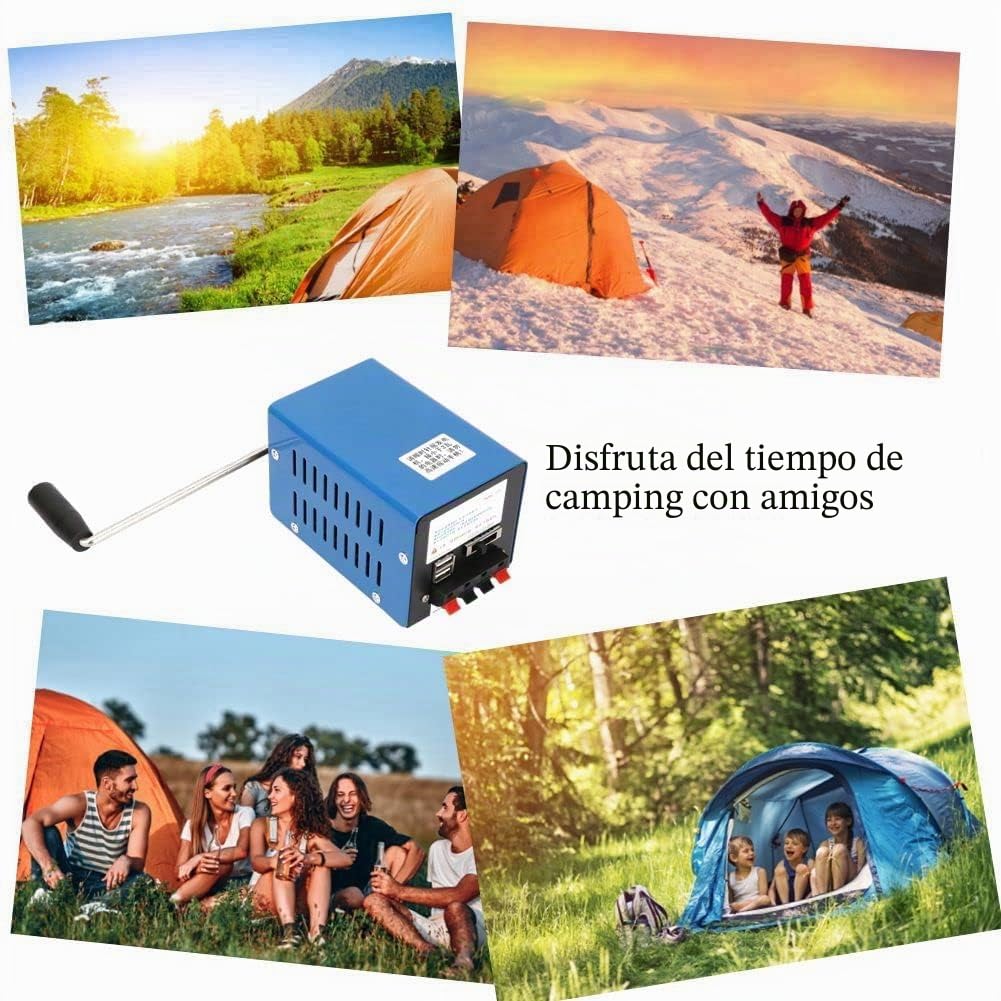Generador de manivela portátil 2000 TR/Min, herramientas USB viajes de campo