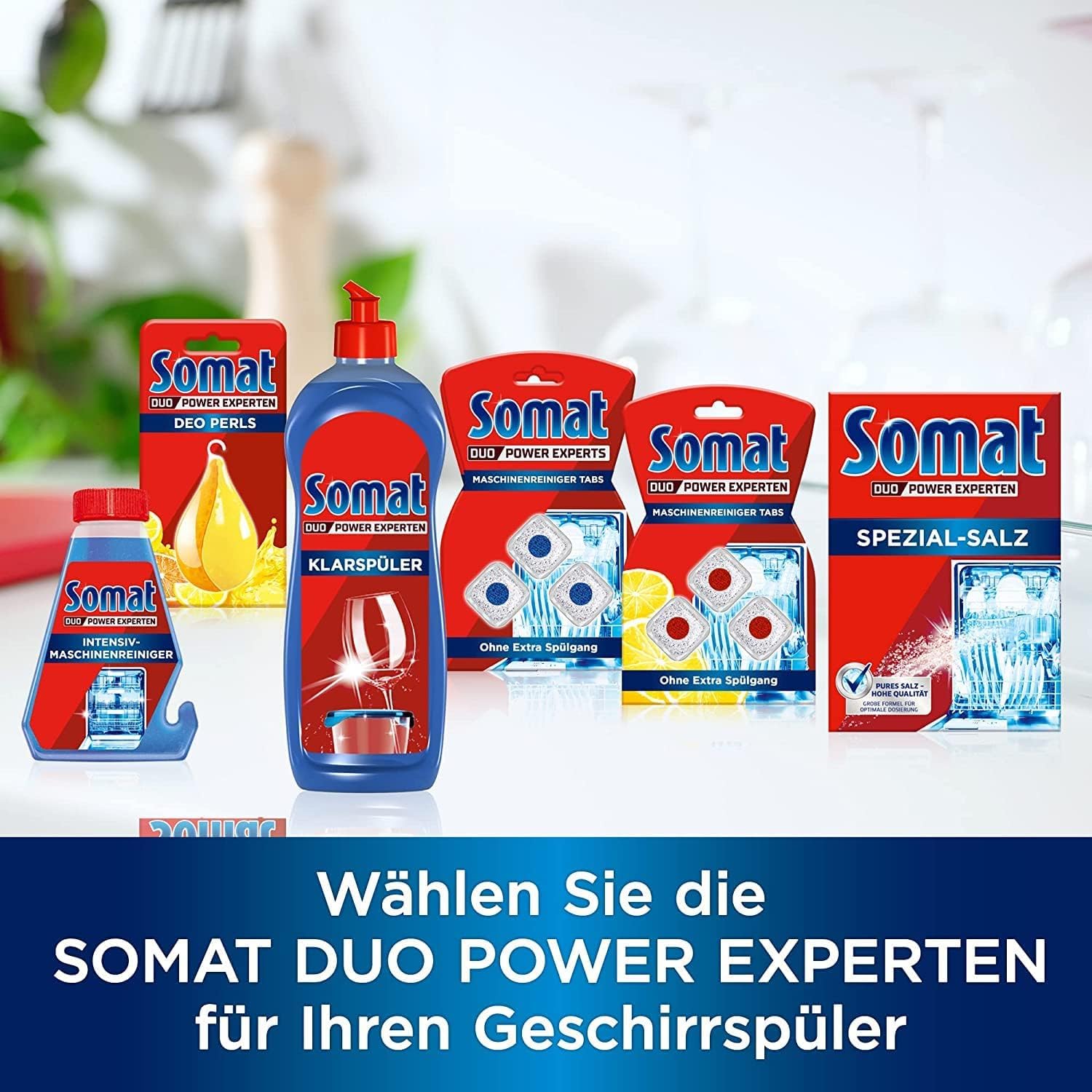 SOMAT Liquide de rinçage 5 en 1 (5 x 750 ml), additif de liquide vaisselle pour un séchage rapide, le liquide de rinçage pour lave-vaisselle donne une brillance brillante sur les verres, la vaisselle