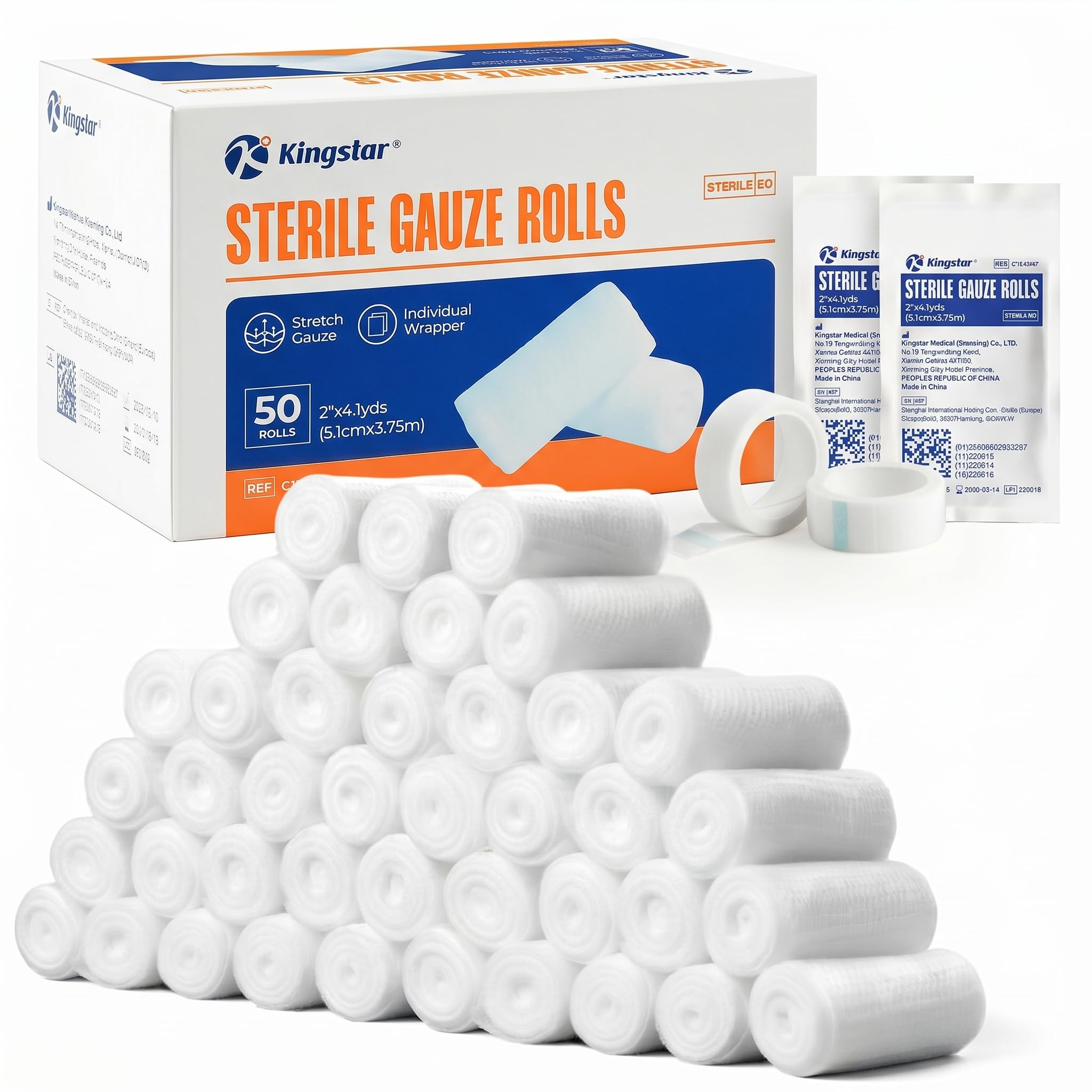 Sterile Gauze Rolls - 12 Pack for Wound Care -7