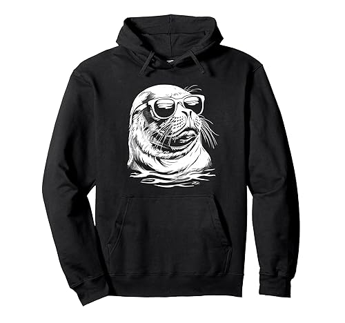Seal Sunglasses Sea Lion Zookeeper Animal Funny Pullover Hoodie