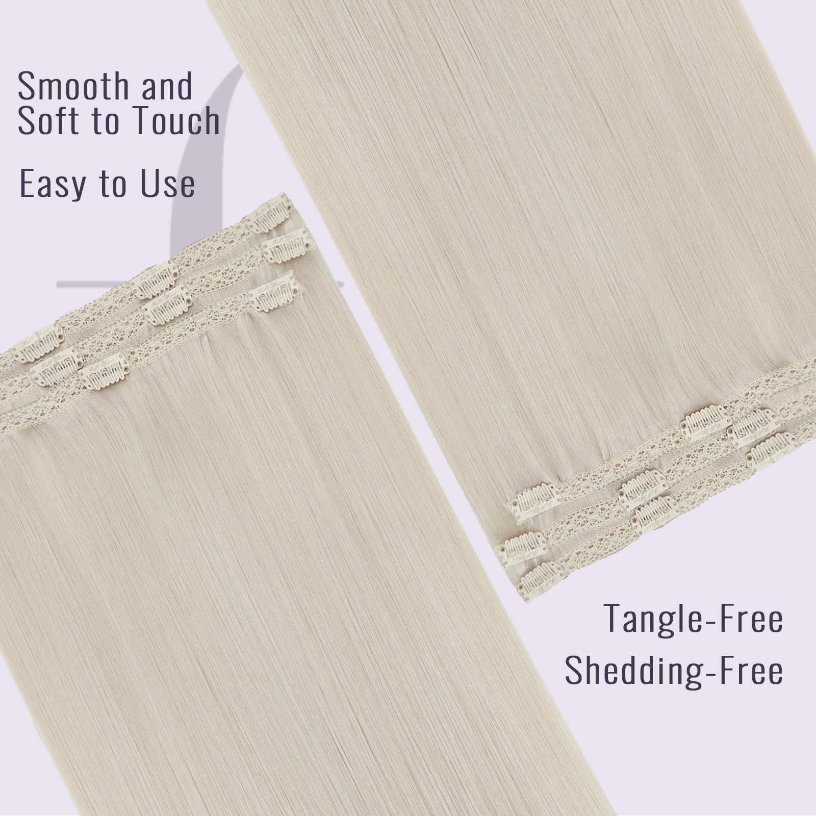 Fshine Extension Clip Umani Capelli Veri 3Pcs 50g Capelli Lisci Extension 30cm Biondi Bianco Full Head Extension Clip in Double Weft Capelli Umani Extension Capelli Veri Clip Fascia Unica 1000