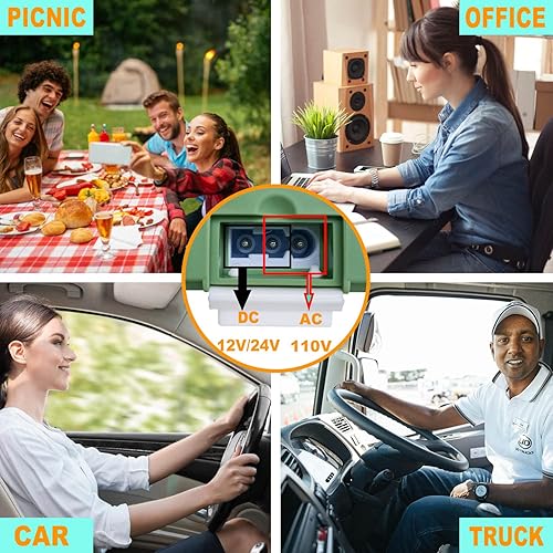 Miniatura 2 de Electric Lunch Box Food Heated 80W 12V 24V 110V Faster Food Warmer Heater for CarTruckHome Portable Heating Boxes with 1.8L 304 SS Container Fork &amp;