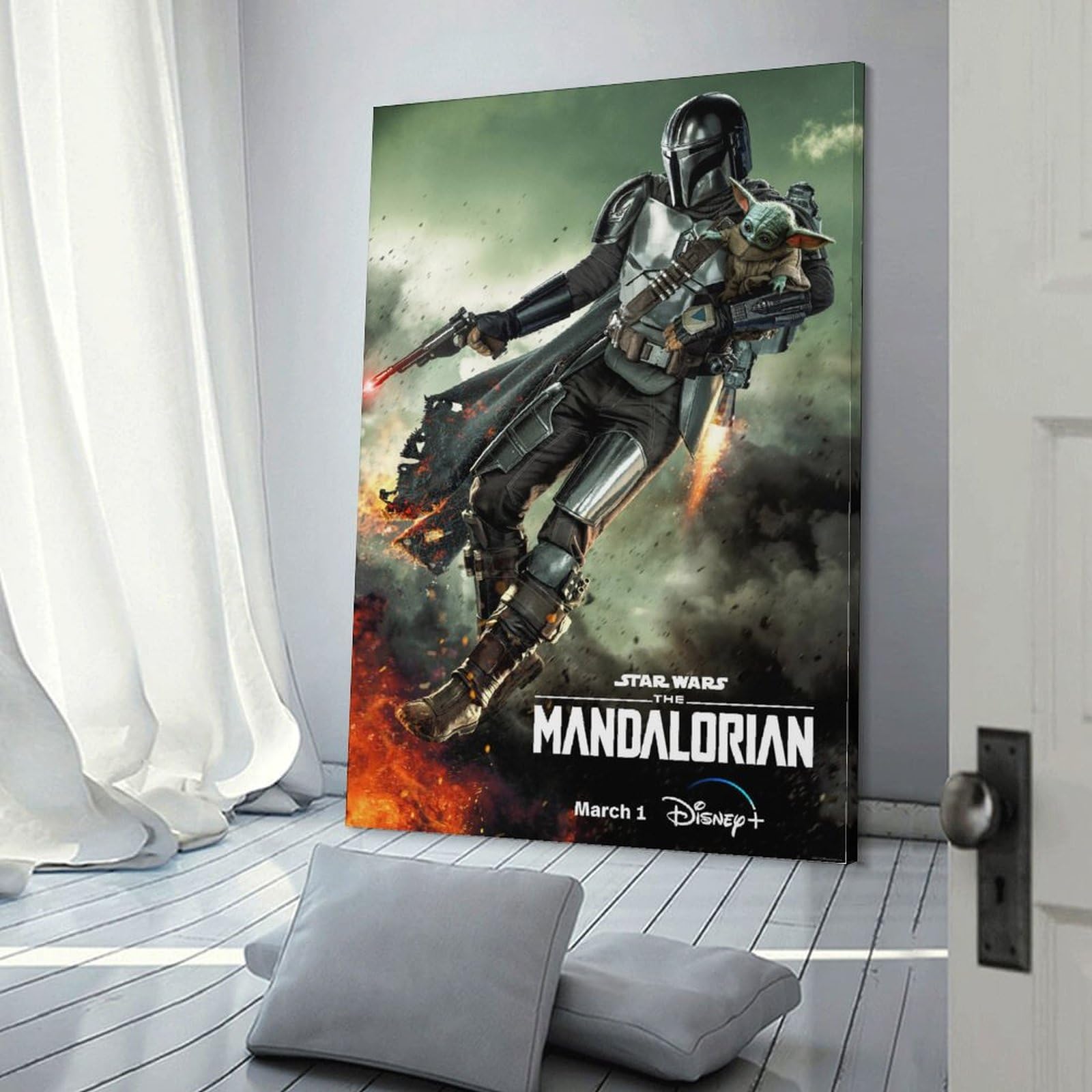 Amazon.co.jp: マンダロリアン映画ポスター キャンバス 芸術 ポスター