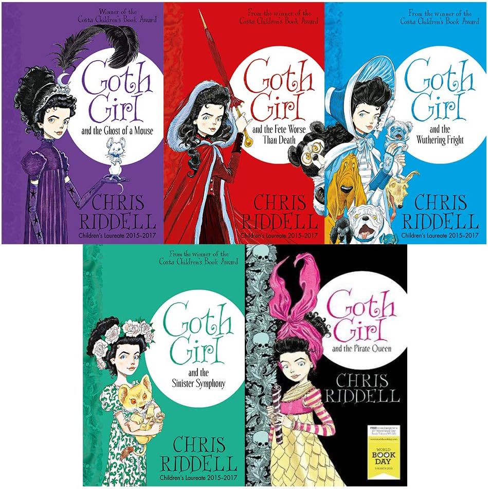 Chris Riddell Goth Girl Collection 5 Books Set (Goth Girl and The Ghost of A Mouse, The Fete Worse Than Death, The Wuthering Fright, The Sinister Symphony, The Pirate Queen) Paperback