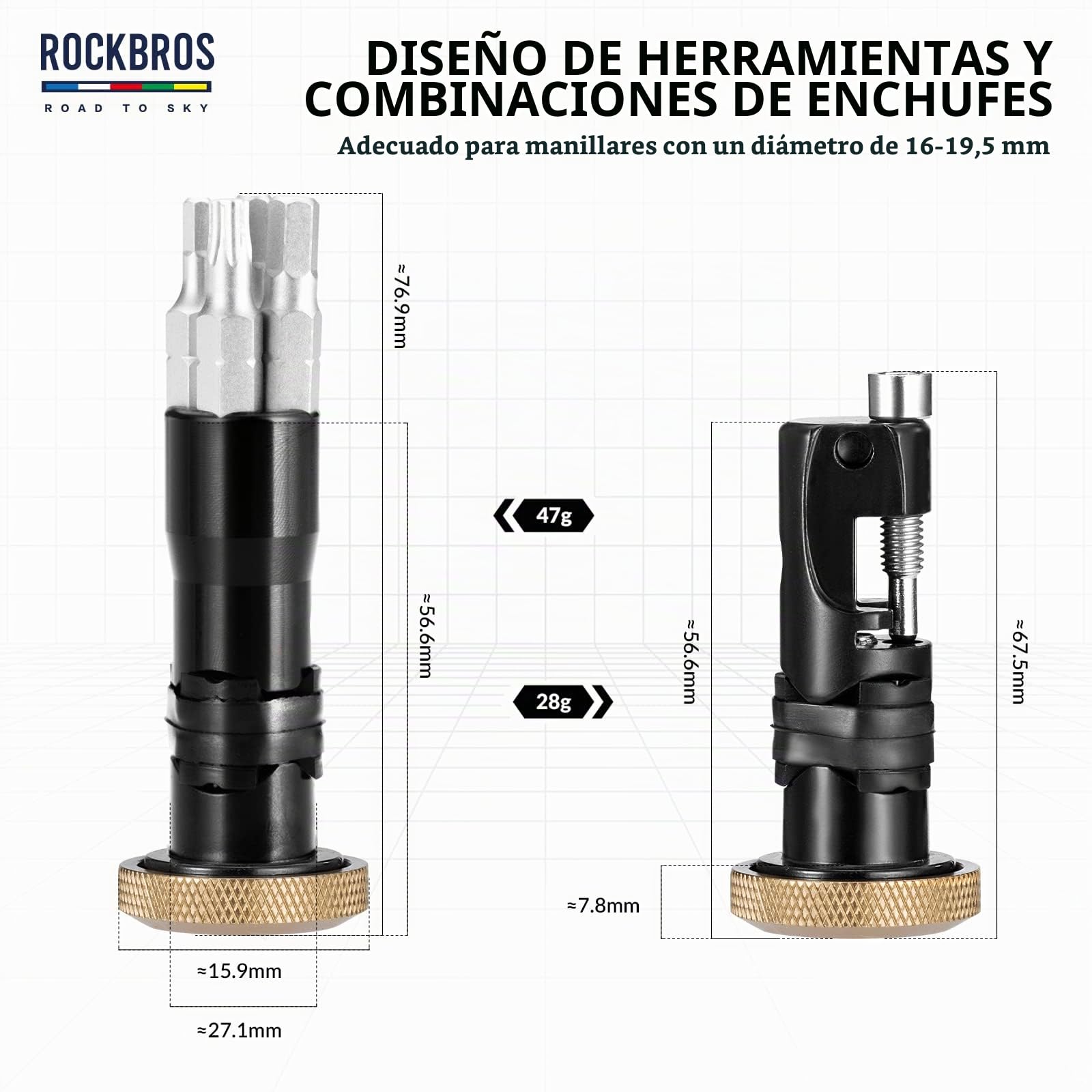 ROCKBROS Road to Sky Multiherramienta Bicicleta 5 en 1 Herramientas de Reparación Multifunción Mantenimiento Herramientas para MTB Bicicleta Carretera BMX