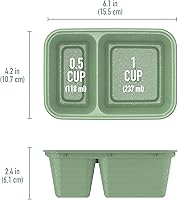 Vista 7 de Bentgo Prep - Contenedores de bocadillos de 2 compartimentos con tapas - Reutilizables, aptos para microondas, duraderos, sin PFAS y BPA, aptos