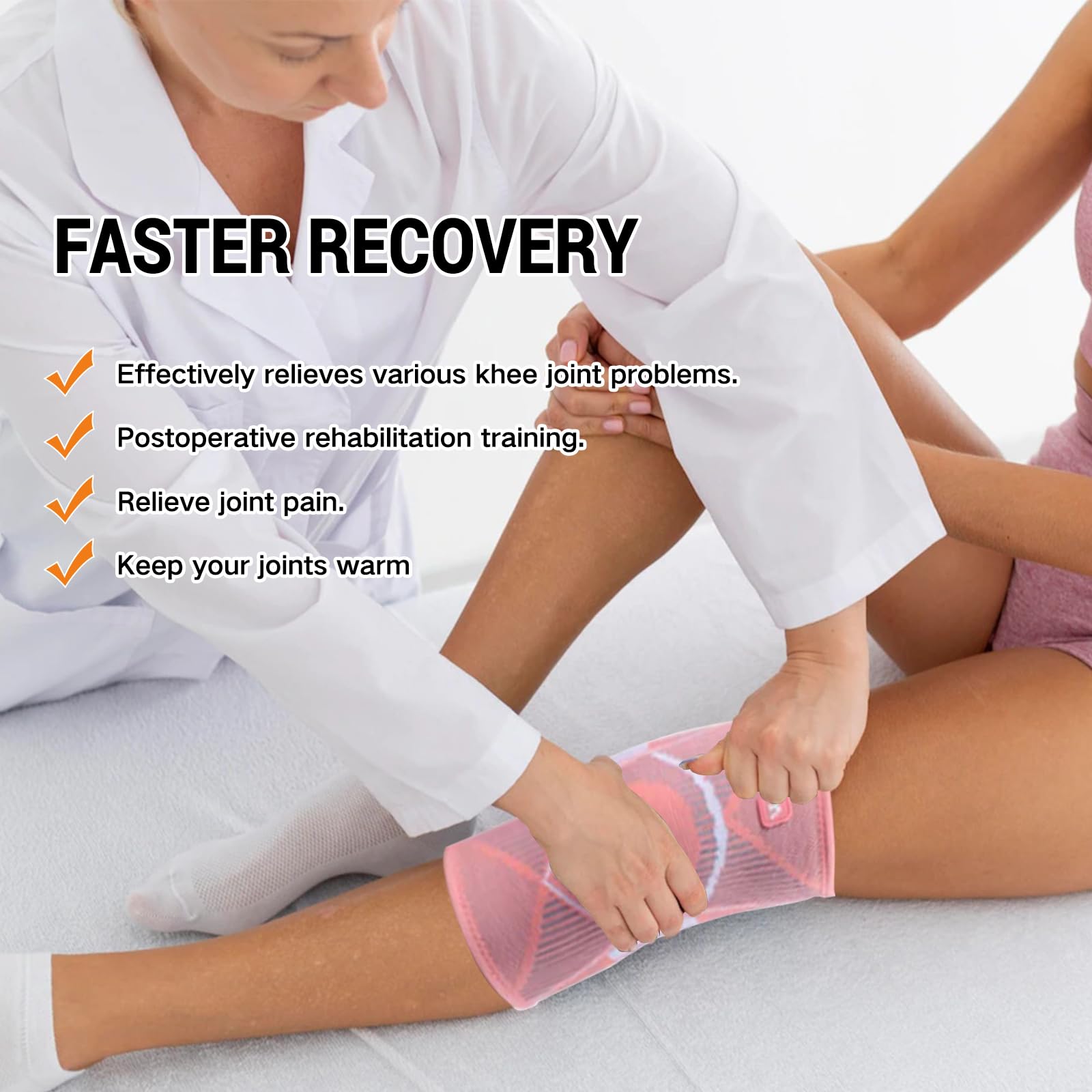 Leikedun Ginocchiera da donna, confezione da 2 ginocchiere a compressione per dolore al ginocchio, supporto per artrite, corsa, escursionismo, sport, fitness, recupero da lesioni (M