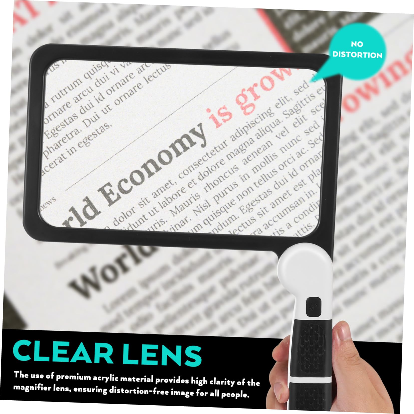Loupe de Lecture Portable 5X, Pliable, Large Champ de Vision, Noir