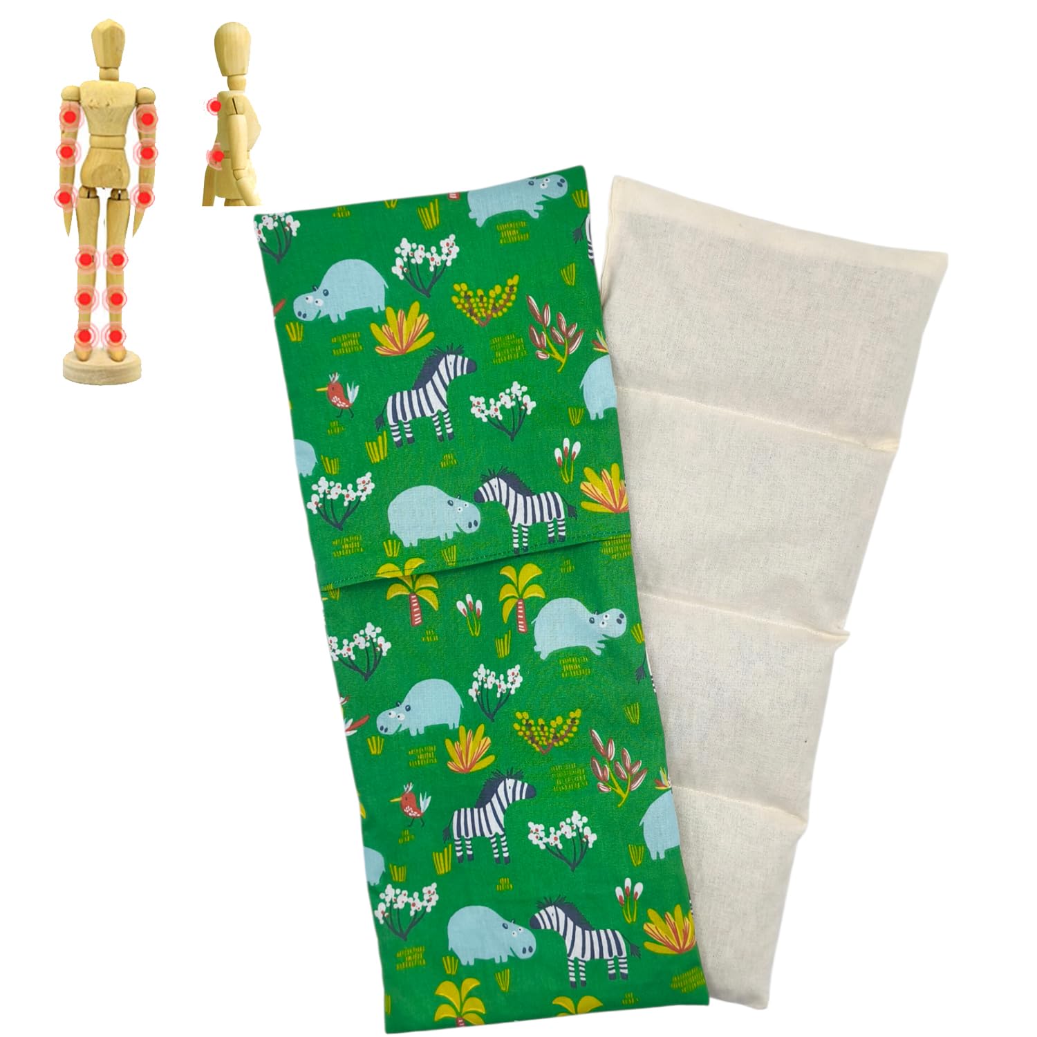 Saco semillas "Hipo", saco con huesos de cereza, saco semillas microondas, saco térmico, frÃo y calor, bolsa microondas, funda lavable, 40x17cm, 400gr