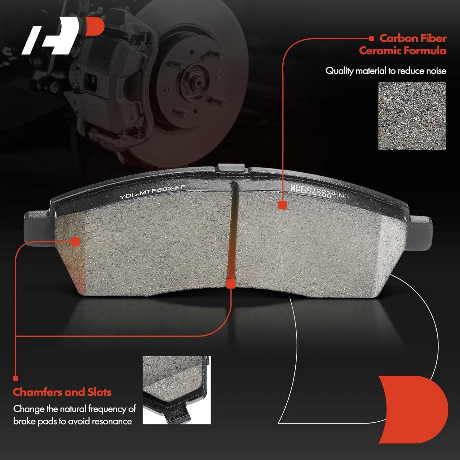 A-Premium Rear Disc Brake Calipers with Ceramic Pads Compatible with Ford F-250 Super Duty F-350 Super Duty 2000-2004 Excursion 2000-2005 6-PC Set