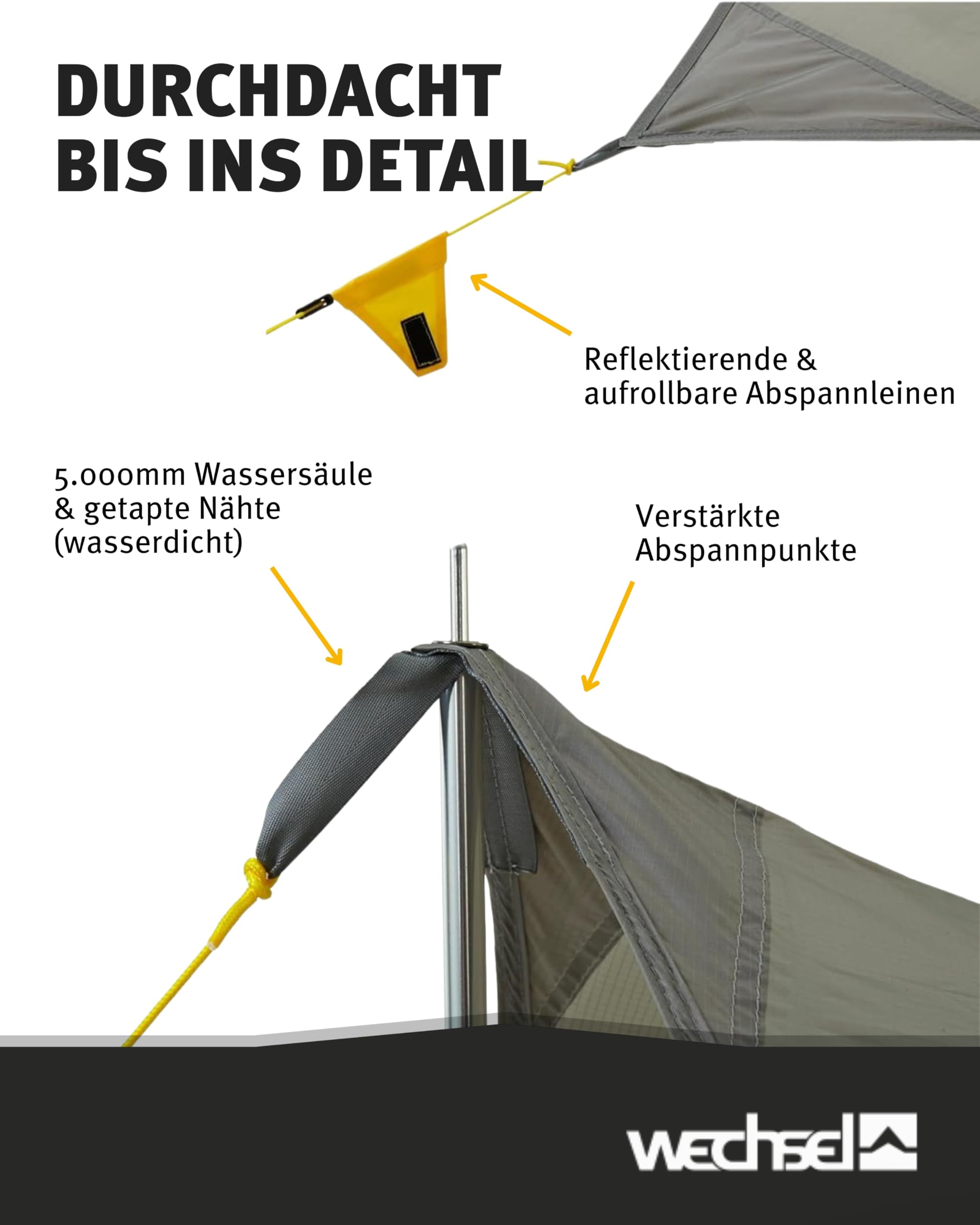 Wechsel Wing M Laurel Oak I wasserdichtes Zeltdach mit 5.000 mm Wassersäule I robust & kompakt für unterwegs I als Vorzelt oder Universalüberdach für Trekking, Camping, Radreisen, Kanu & Kajak