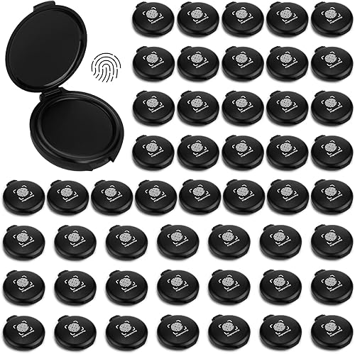 50 almohadillas de tinta de huellas dactilares, almohadilla de sello de huellas dactilares negras, mini almohadillas de huellas dactilares sin tinta